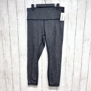 Lululemon Pants Women Size 10 Wunder Crop Black Gray Heathered Leggings Athletic